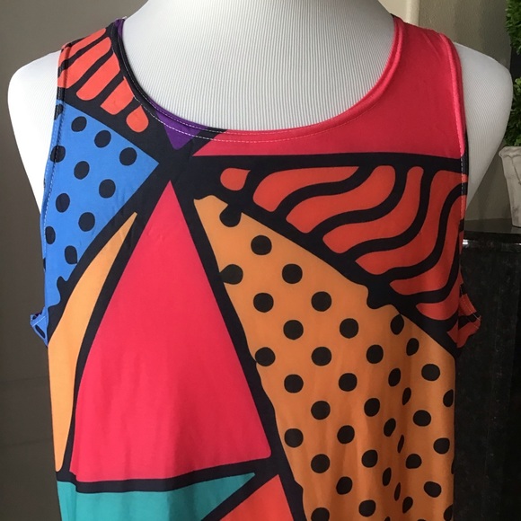 LAST 1! LARGE ONLY! Vintage Getonfleek Tank Top Abstract Pop Art Mod Streetwear - Picture 8 of 13